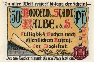 Német Birodalom/Weimari Köztársaság/ Calbe D.N. 25Pf + 50Pf + 75Pf + 1M 4klf db, teljes sor T:I