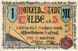 Német Birodalom/Weimari Köztársaság/ Calbe D.N. 25Pf + 50Pf + 75Pf + 1M 4klf db, teljes sor T:I