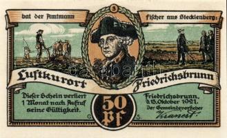 Német Birodalom/Weimari Köztársaság/ Friedrischbrunn 1921. 25Pf(2x) + 50Pf(2x) + 75Pf(2x) 6klf db, t...