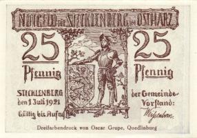 Német Birodalom/Weimari Köztársaság/ Stecklenberg 1921. 25Pf + 50Pf(4x) 5klf db, teljes sor T:I