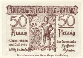 Német Birodalom/Weimari Köztársaság/ Stecklenberg 1921. 25Pf + 50Pf(4x) 5klf db, teljes sor T:I