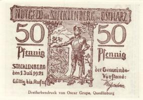 Német Birodalom/Weimari Köztársaság/ Stecklenberg 1921. 25Pf + 50Pf(4x) 5klf db, teljes sor T:I