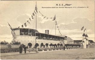 1909 MSS Pfalz Restaurations-Schiff der Marine Schauspiele J.L.A. Frankfurt a. M. / German restaurant ship + Grosses Sommernachtsfest Elite-Abend der Marine-Schauspiele