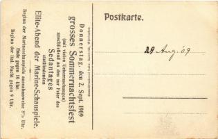 1909 MSS "Pfalz" Restaurations-Schiff der Marine Schauspiele J.L.A. Frankfurt a. M. / Germ...