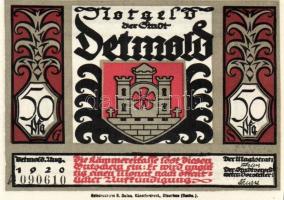 Német Birodalom/Weimari Köztársaság/ Detmold 1920. 50Pf(10x) 10klf db, teljes sor T:I