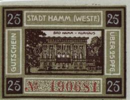 Német Birodalom/Weimari Köztársaság/Hamm 1920. 10Pf(2x) + 25Pf(2x) + 50Pf(2x) 6klf db, teljes sor T:...
