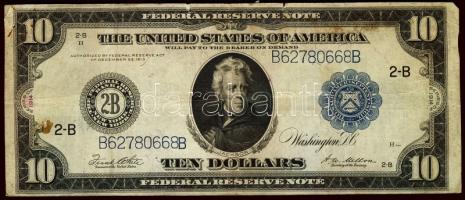 USA/Federal Reserve Note 1914. 10$ "kék" T:III