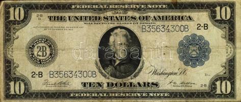 USA/Federal Reserve Note 1914. 10$ "kék" T:III