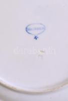 Meisseni porcelán áttört tál, kézzel festett, jelzett, lepattanással, d: 21 cm