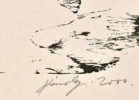 Károlyi András (1938-): Invokáció. Szitanyomat, papír, jelzett, művészpéldány EA II./XX., 22,5x48,5 ...