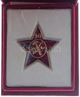 ~1969. Tanácsköztársaság 50. évfordulójára kiadott zománcozott csillag, dísztokban (33mm) T:1- hátoldalán kis ragasztásnyom