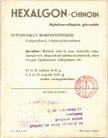 Hexalgon Chinoin fájdalomcsillapító görcsoldó, synthetikus morphinpótszer / Hungarian medicine adver...