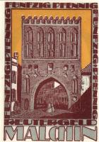 Német Birodalom/Weimari Köztársaság/Malchin 1922. 10Pf + 25Pf + 50Pf 3 klf db, teljes sor T:I