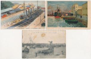 26 db RÉGI motívum képeslap: hajók / 26 pre-1945 motive postcards: ships