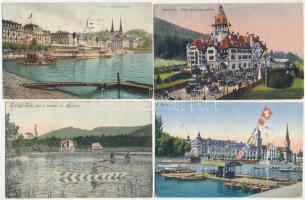 68 db RÉGI külföldi város képeslap: svájci, osztrák, német és olasz / 68 pre-1945 European town-view postcards: Swiss, Austrian, German and Italian