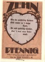 Német Birodalom/Weimari Köztársaság/Neukalen 1922. 10Pf + 25Pf + 50Pf 3 klf db, teljes sor T:I