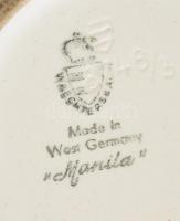 Waechtersbach kerámia kínáló, ezüst (Ag) füllel, jelzett, festett, mázas, hibátlan, 15x15 cm