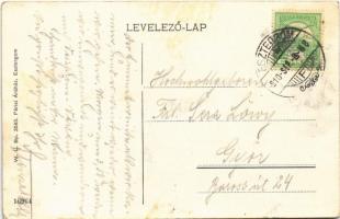 1910 Esztergom, Lőrincz utca, Párisi áruház, Deutsch Mór, Pollák Lipót és fia, Popper és Leier és if...