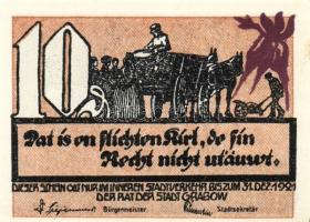 Német Birodalom/Weimari Köztársaság/Grabow 1921. 10Pf + 25Pf + 50Pf 3 klf db, teljes sor T:I