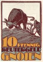 Német Birodalom/Weimari Köztársaság/Gnoien 1922. 10Pf + 25Pf + 50Pf 3 klf db, teljes sor T:I