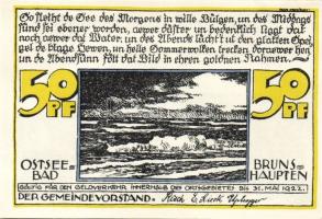 Német Birodalom/Weimari Köztársaság/Brunshaupten 1922. 10Pf + 25Pf + 50Pf 3 klf db, teljes sor T:I