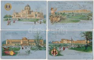 6 db RÉGI képeslap az 1904-es St. Louis-i világkiállításról / 6 pre-1945 postcards of the Worls Fair St. Louis 1904