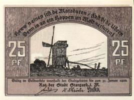 Német Birodalom/Weimari Köztársaság/Stargard 1922. 10Pf + 25Pf + 50Pf 3 klf db, teljes sor T:I