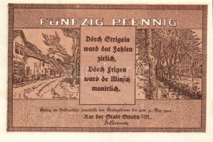 Német Birodalom/Weimari Köztársaság/Strelitz 1922. 10Pf + 25Pf + 50Pf 3 klf db, teljes sor T:I