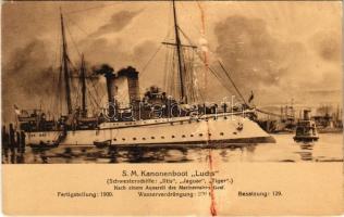 SM Kanonenboot Luchs / WWI Imperial German Navy (Kaiserliche Marine) art postcard, gunboat s: Graf (felületi sérülés / surface damage)