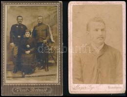 Vegyes műtermi portré tétel, főként esküvői, egy katonai, 10,5×6,5 és 22×11 cm közötti méretekben