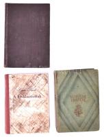 Vegyes könyvtétel, 3 db:  Gömöri Jenő Tamás-Jaczkó Olga: Ítéletidő. (Nem a háború, a béka a bűnös.) Az elszakított magyarság regénye. III. köt.: Sírnak a hegyek. Bp., 1936., Székely Nyomda. Kiadói aranyozott egészvászon-kötés, kopott borítóval. Ex libris-szel.;   Dormándi László: Sólyommadár. Balassa Bálint regénye. Bp.,1927., Pantheon. Kiadói egészvászon-kötés, kopott borítóval, kissé sérült gerinccel.;    Gagyi László: A kiválasztottak. Bp.,1938,Révai. Kiadói félvászon-kötés, kopott borítóval, laza kötéssel. Ex libris-szel.;