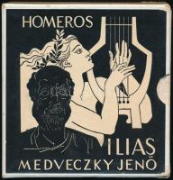 Homeros-Medveczky Jenő: Ilias. Medveczky Jenő illusztrációival. Bp.,1973, Képzőművészeti Alap Kiadóvállalata. Magyar, angol és német nyelven. Kiadói műbőr-kötés, kiadói karton-tokban, jó állapotban.
