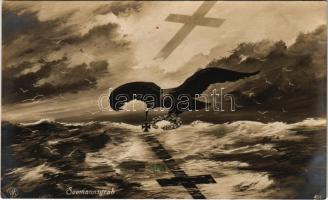 Seemannsgrab / WWI Imperial German Navy (Kaiserliche Marine) propaganda art postcard, mariners grave s: Gaber (EK)