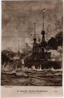 Le Bataille Navale dHeligoland / WWI Imperial German Navy (Kaiserliche Marine) art postcard, Battle of Heligoland