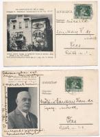 Budapest II. Rózsadomb, Dr. Sásdy-Schack Béla udvari tanácsos ny. kir. főigazgató, felesége Sásdyné Schack Manka és rózsadombi villája (Apostol utca 6.) - 4 db régi képeslap