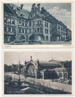 6 db RÉGI külföldi képeslap és egy modern / 6 pre-1945 European town-view postcards + 1 modern
