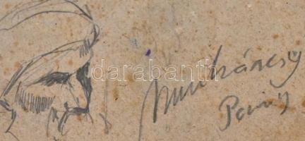 Munkácsy jelzéssel: Alakok. Ceruza, karon. Foltos. 32,5×25 cm