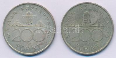 1993. 200Ft Ag "MNB" (2x) T:2 patina
Adamo F13