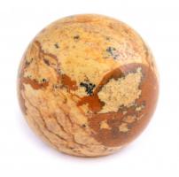 Jáspis csiszolt ásvány gömb, egyik oldala lapos, d: 2,5 cm