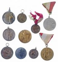 10xklf lövészeti sportérem tétel, néhány mellszalagon, közte ~1930. "Becsülettel a Hazáért - M.O.V.E." Br díjérem mellszalag nélkül (30mm)  T:2-3