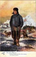 Danish Greenland man, half-breed and eskimo dogs. Raphael Tuck & Sons Oilette The Wide Wide World Series The Arctic Regions Postcard 7339. s: A. Operti