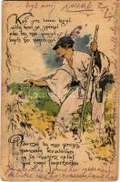 1919 Czechoslovak folklore art postcard (EK)