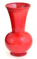 Zsolnay ökörvérmázas váza. Jelzett, minimális kopással. 19 cm