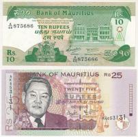Mauritius 1985. 10R + 1999. 25R T:I Mauritius 1985. 10 Rupees + 1999. 25 Rupees C:UNC