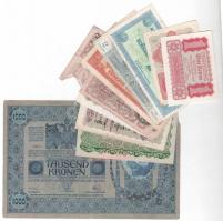 Ausztria 1919-1946. 9db-os bankjegy tétel T:I-III- Austria 1919-1946. 9pcs of banknotes C:UNC-VG