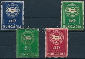 1949 50 éves a Hungária Magyar Bélyeggyűjtők Köre 4 klf. levélzáró