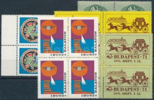 1949-1971 5 klf. modern magyar levélzáró négyestömbökben