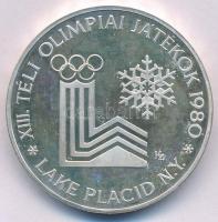 1980. 200Ft Ag "Téli olimpia - Lake Placid" piedfort, tanúsítvánnyal T:1- (eredetileg PP) Hungary 1980. 200 Forint Ag "Winter Olympics - Lake Placid" piedfort, with certificate C:AU (originally PP) Adamo EM59