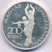 1980. 200Ft Ag "Téli olimpia - Lake Placid" piedfort, tanúsítvánnyal T:1- (eredetileg PP)
...