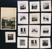 cca 1938 Esztergom, 13 db vintage fotó, 8,8x6,2 cm és 4x4,1 cm